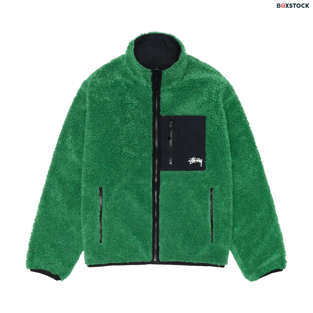 stussy Stussy Sherpa Reversible Jacket 'Green' Multi-Color Spring/Summer 2024