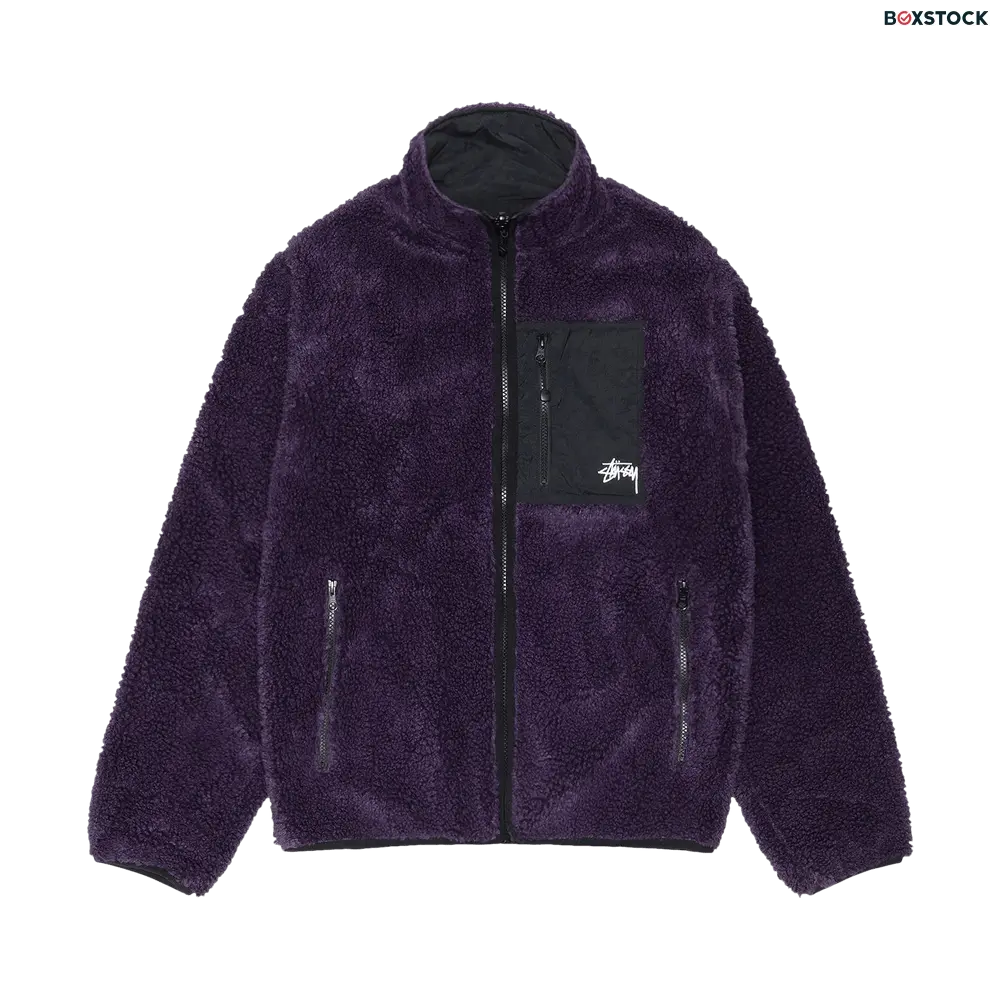 stussy Stussy Sherpa Reversible Jacket 'Purple' Multi-Color Spring/Summer 2024