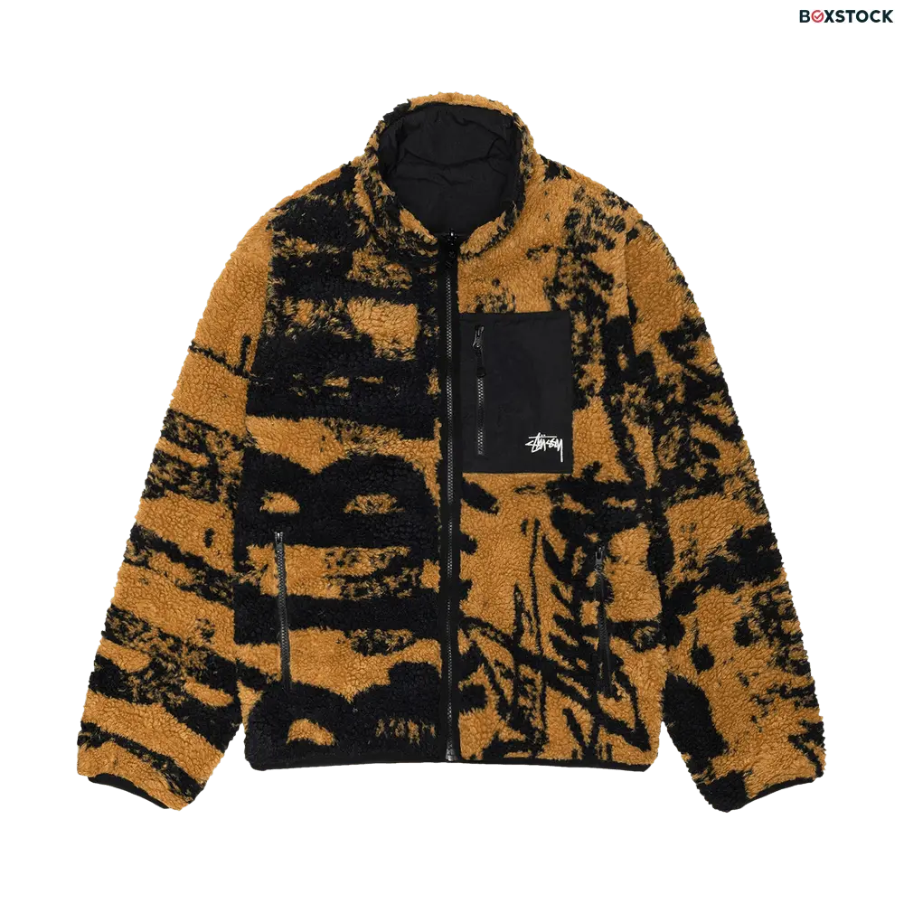 stussy Stussy Sherpa Reversible Printed Jacket 'Yellow' Multi-Color Spring/Summer 2024