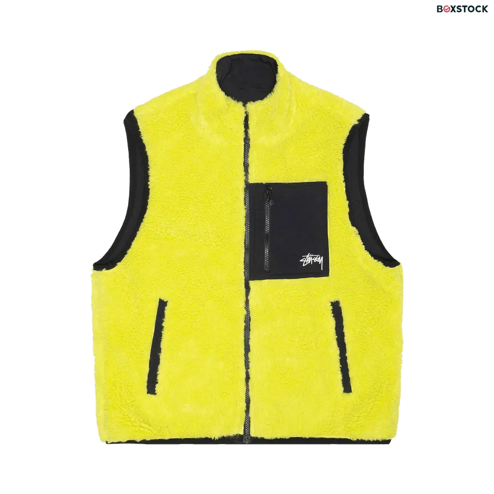 stussy Stussy Sherpa Reversible Vest 'Lime' Multi-Color Spring/Summer 2024