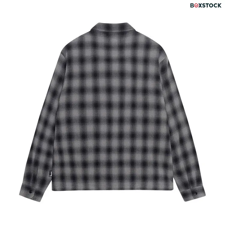 Stussy Zip Twisted Yarn Plaid Shirt 'Charcoal' Multi-Color Spring/Summer 2024