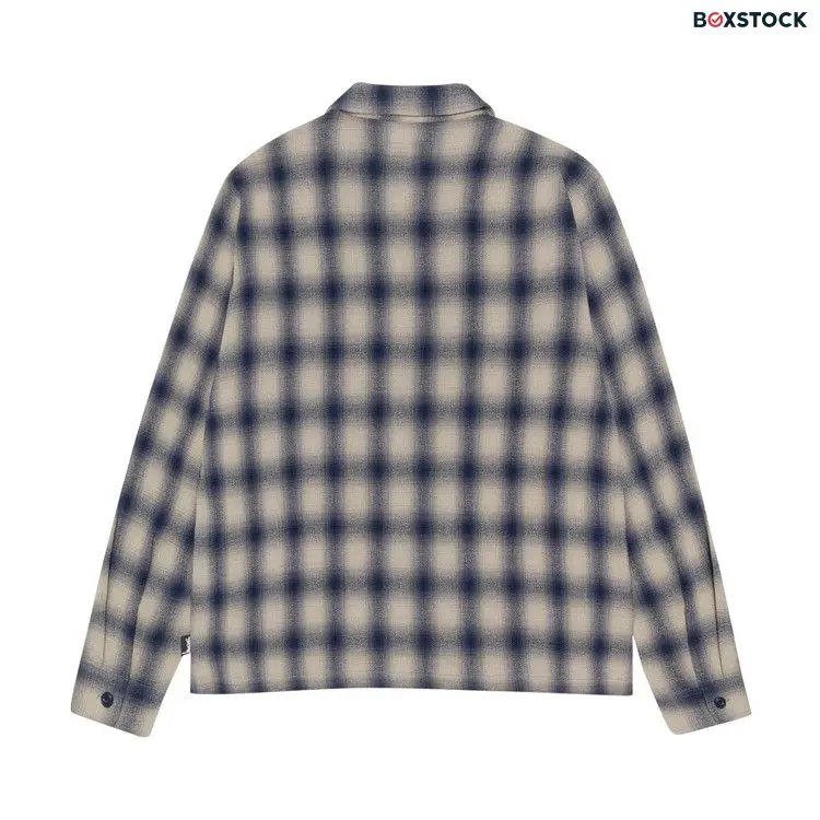 Stussy Zip Twisted Yarn Plaid Shirt 'Natural' Multi-Color Spring/Summer 2024