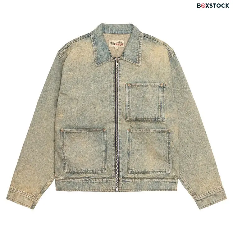 Stussy Zip Work Jacket 'Beach Wash' Blue Spring/Summer 2024