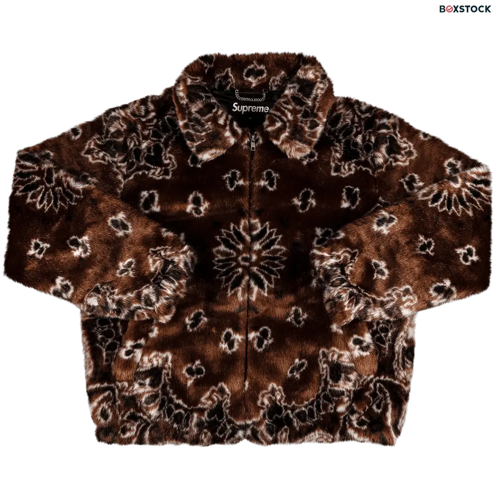 supreme Supreme Bandana Faux Fur Bomber Jacket 'Brown' Spring/Summer 2021