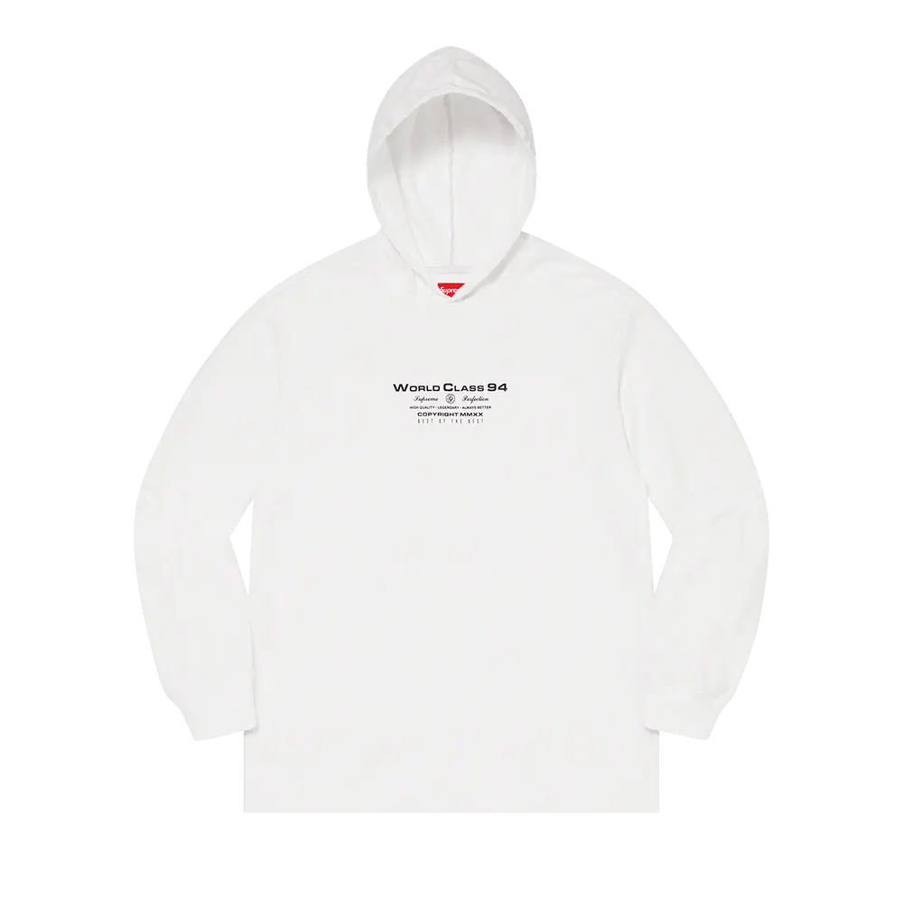 Supreme Best Of The Best Hooded Long-Sleeve Top 'White' Fall/Winter 2020