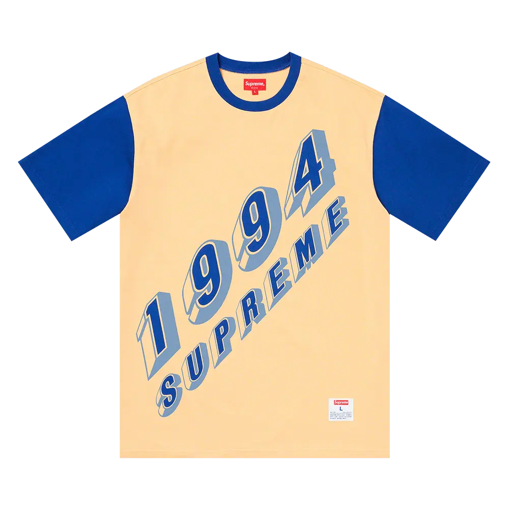 Supreme Bevel Text Ringer Tee 'Light Yellow' Spring/Summer 2020