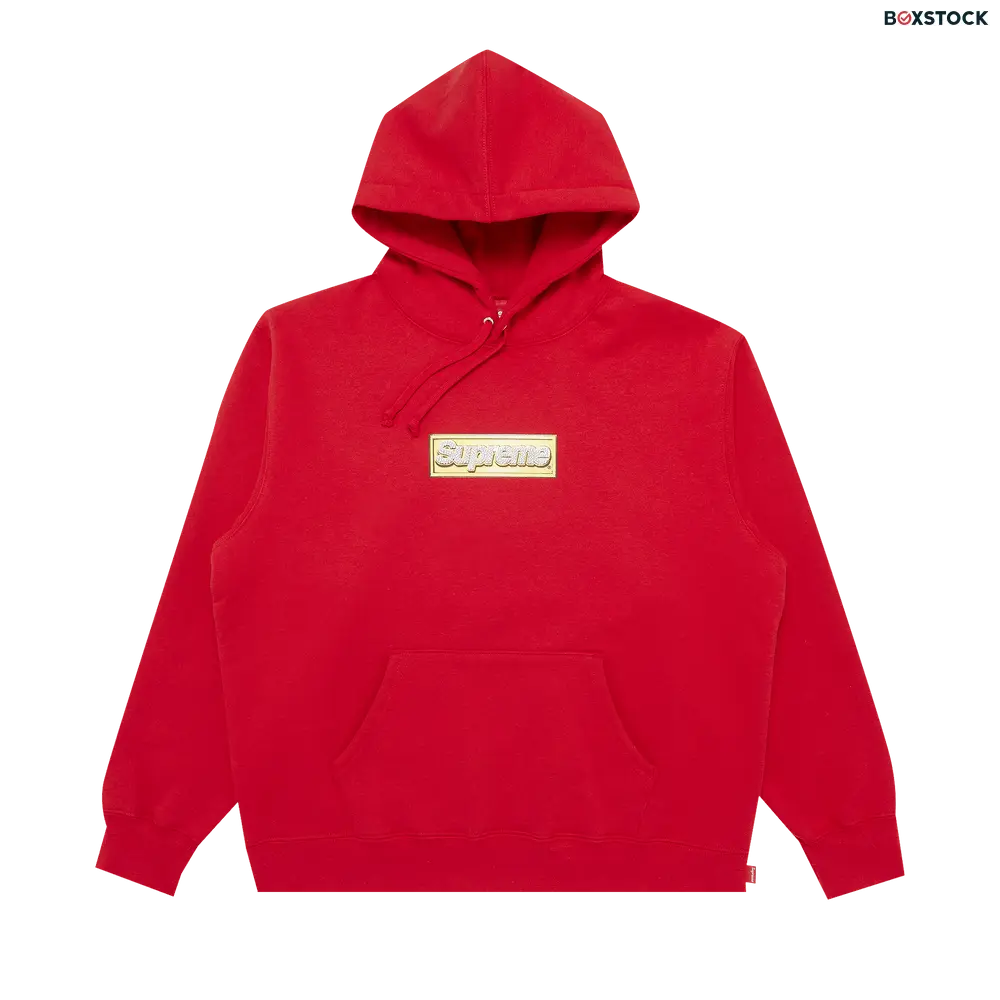 supreme Supreme Bling Box Logo Hooded Sweatshirt 'Red' Spring/Summer 2022