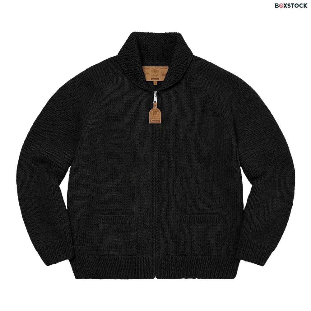 supreme Supreme Box Logo Cowichan Sweater 'Black' Fall/Winter 2022