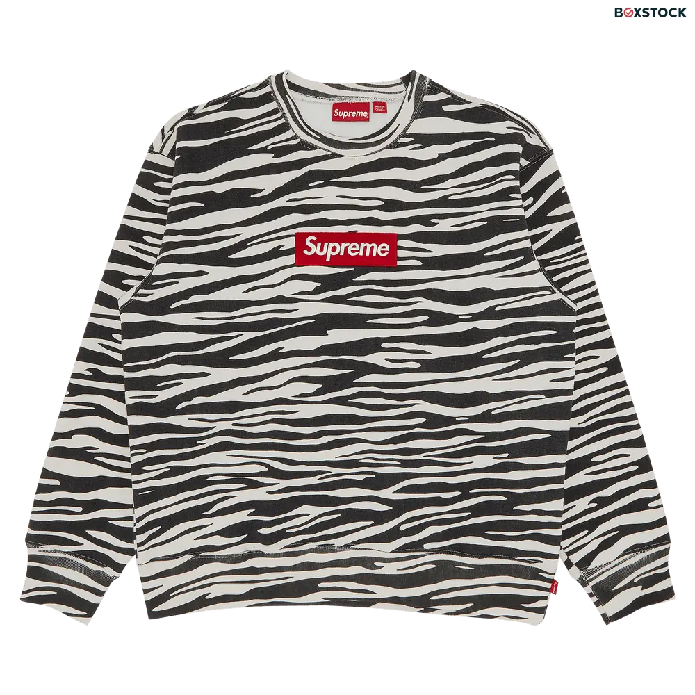 supreme Supreme Box Logo Crewneck 'Zebra' Multi-Color Fall/Winter 2022