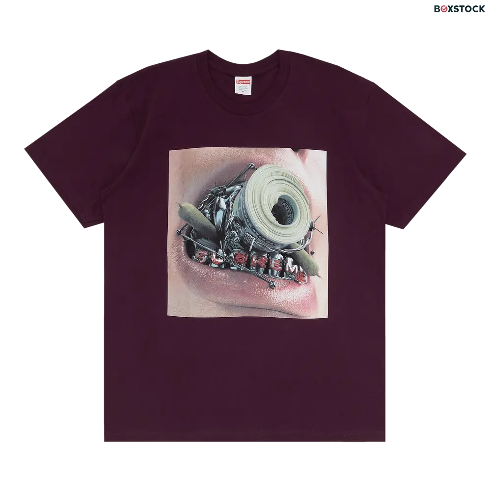 supreme Supreme Braces Tee 'Eggplant' Purple Fall/Winter 2022