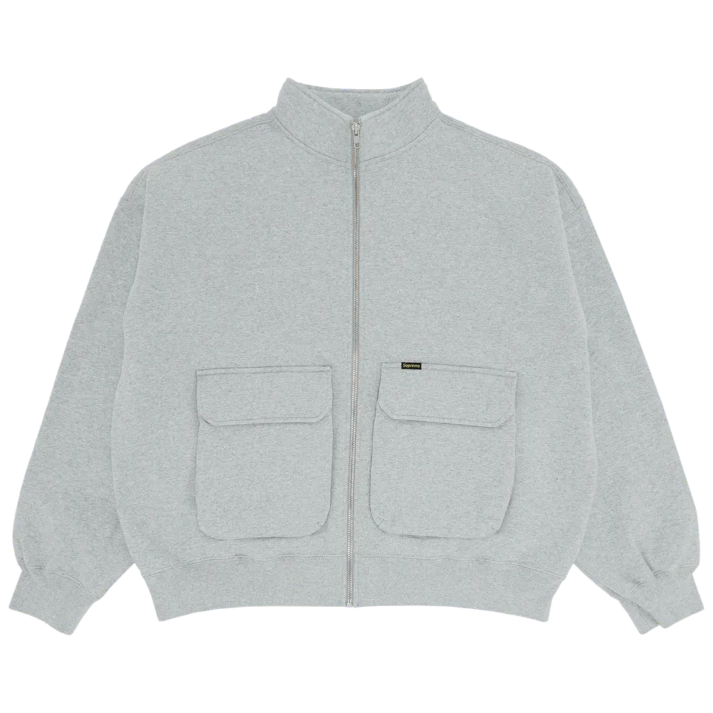 Supreme Cargo Pocket Zip Up Sweatshirt 'Heather Grey' Fall/Winter 2023