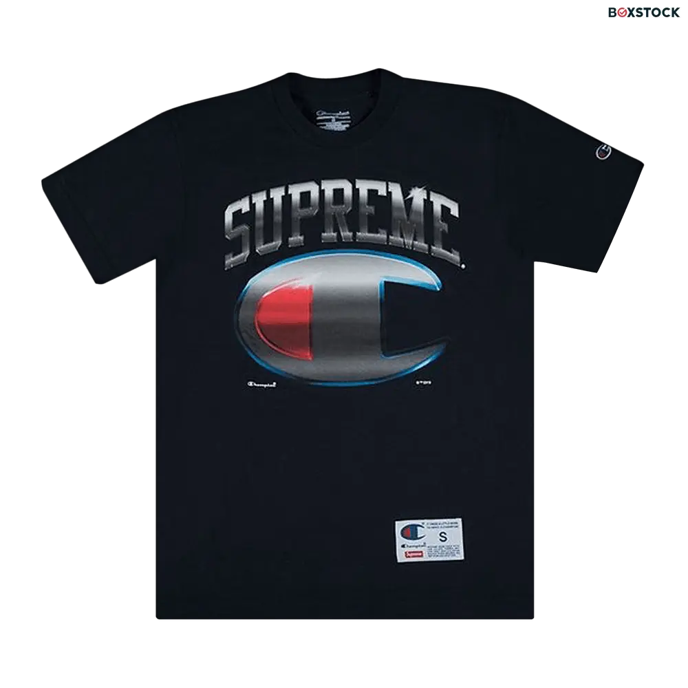 supreme Supreme Champion Chrome Short-Sleeve Top 'Navy' Blue Spring/Summer 2019