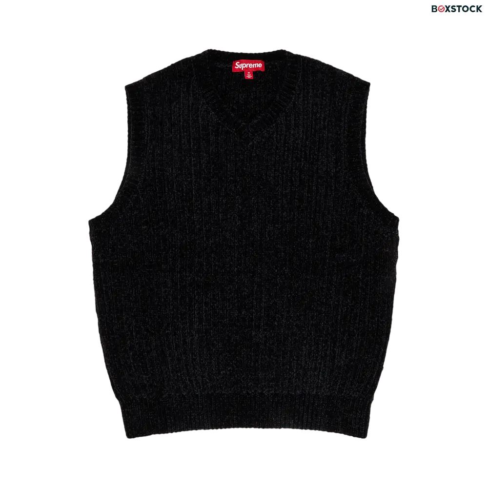 supreme Supreme Chenille Sweater Vest 'Black' Fall/Winter 2024