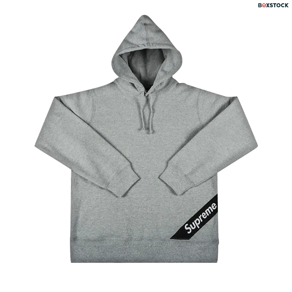 supreme Supreme Corner Label Hooded Sweatshirt 'Heather Grey' Spring/Summer 2018