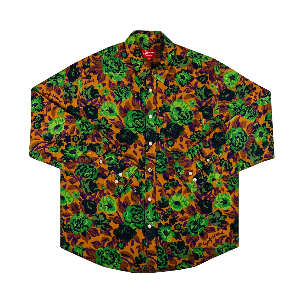 Supreme Digi Floral Corduroy Shirt 'Gold' Multi-Color Fall/Winter 2020