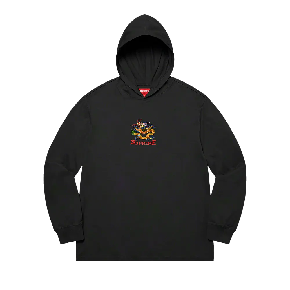 Supreme Dragon Hooded Long-Sleeve Top 'Black' Spring/Summer 2022