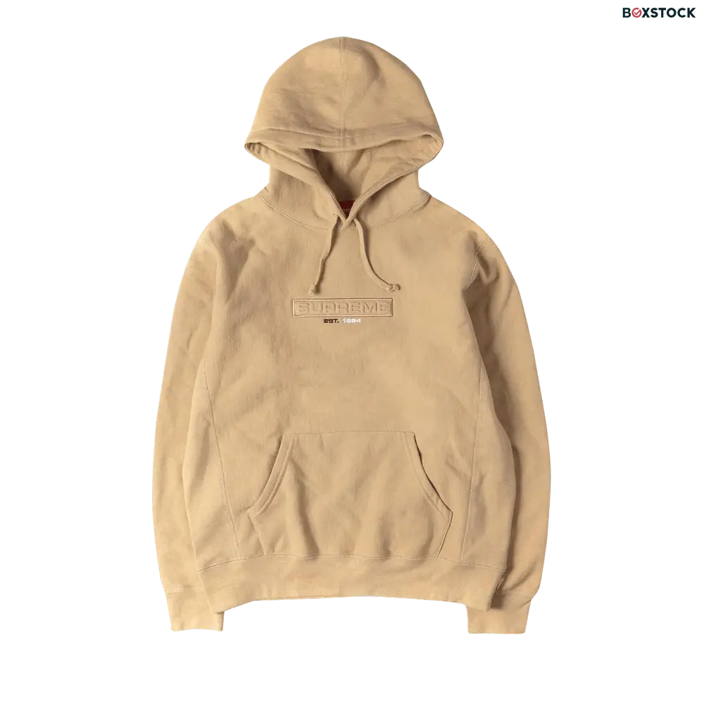 supreme Supreme Embossed Logo Hooded Sweatshirt 'Light Brown' Spring/Summer 2018
