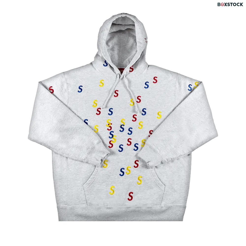 supreme Supreme Embroidered S Hooded Sweatshirt 'Ash Grey' Spring/Summer 2021