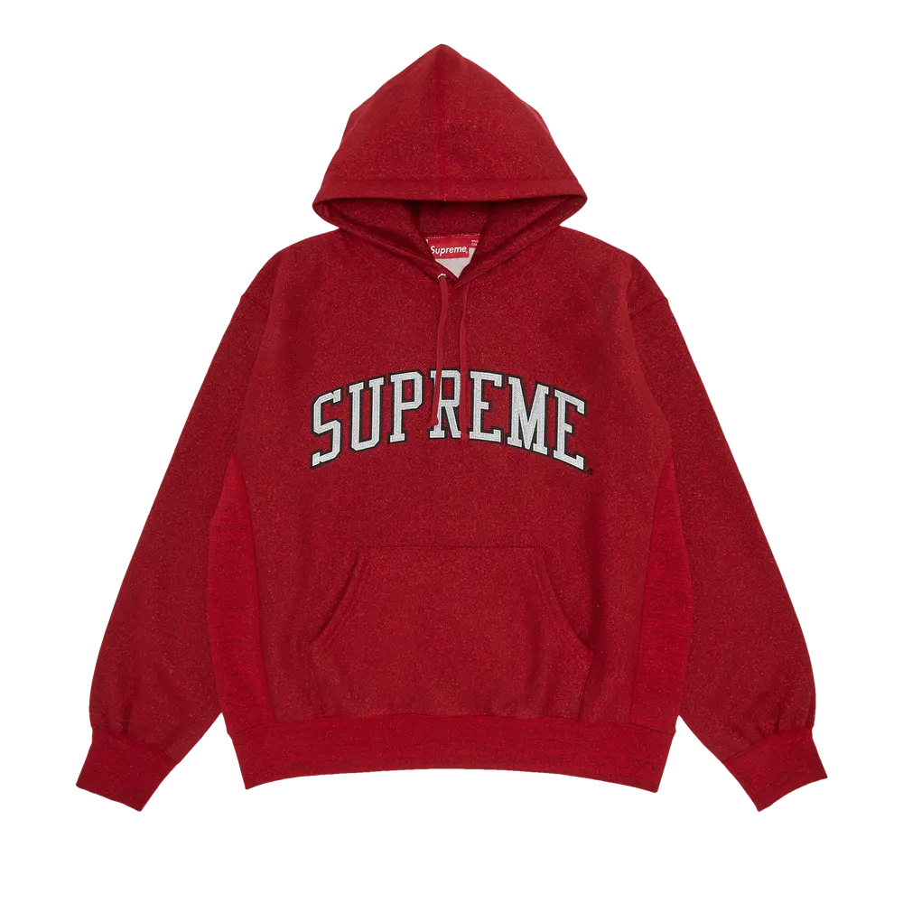 Supreme Glitter Arc Hooded Sweatshirt 'Red' Spring/Summer 2023