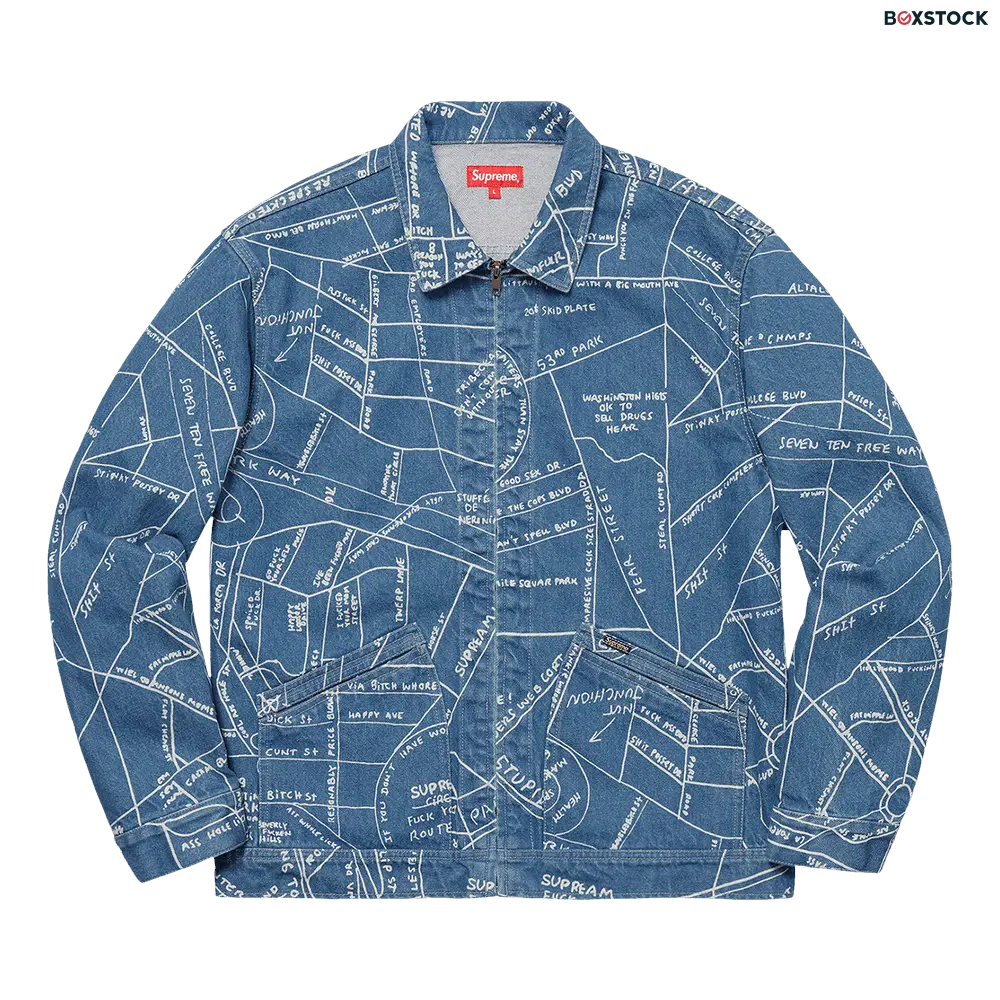 supreme Supreme Gonz Map Work Jacket 'Washed Blue'