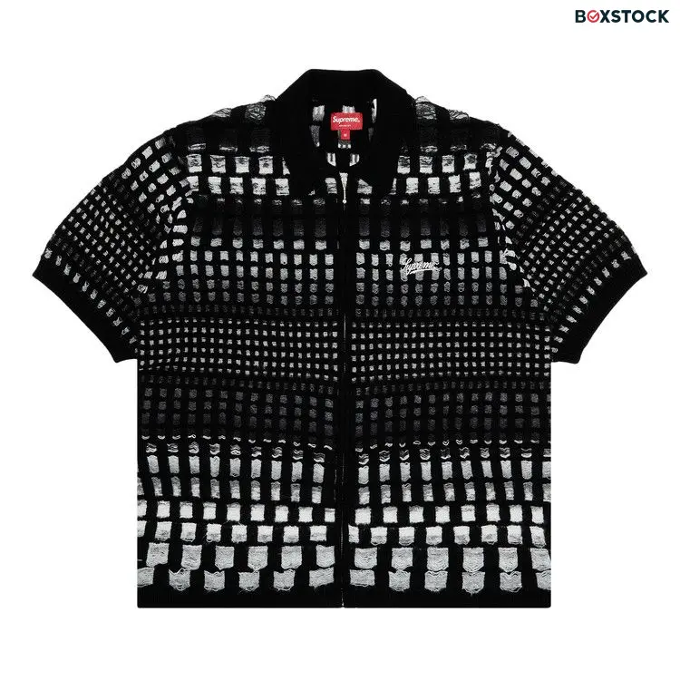 Supreme Gradient Grid Zip Up Polo 'Black' Spring/Summer 2023