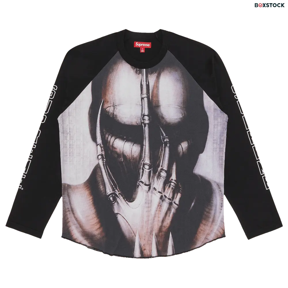 supreme Supreme H.R. Giger Raglan Long-Sleeve Top 'Black' Fall/Winter 2023