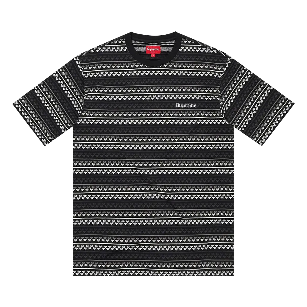 Supreme Hearts Jacquard Short-Sleeve Top 'Black' Spring/Summer 2022