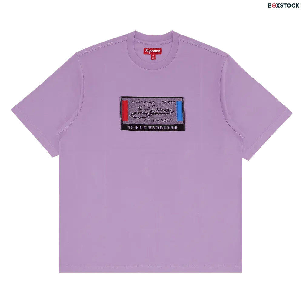 supreme Supreme Intarsia Label Short-Sleeve Top 'Purple' Spring/Summer 2024