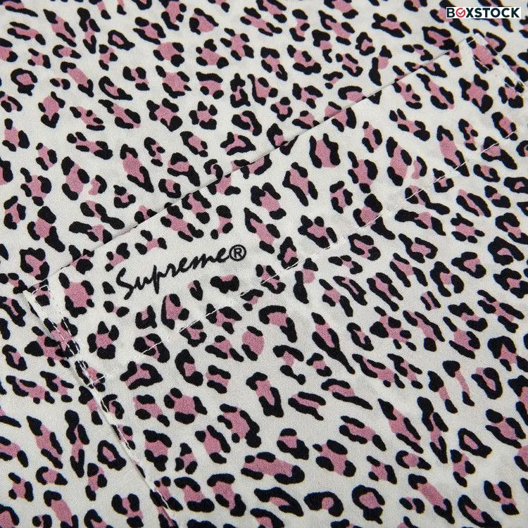 Supreme Leopard Silk Short-Sleeve Shirt 'Pink' Spring/Summer 2022