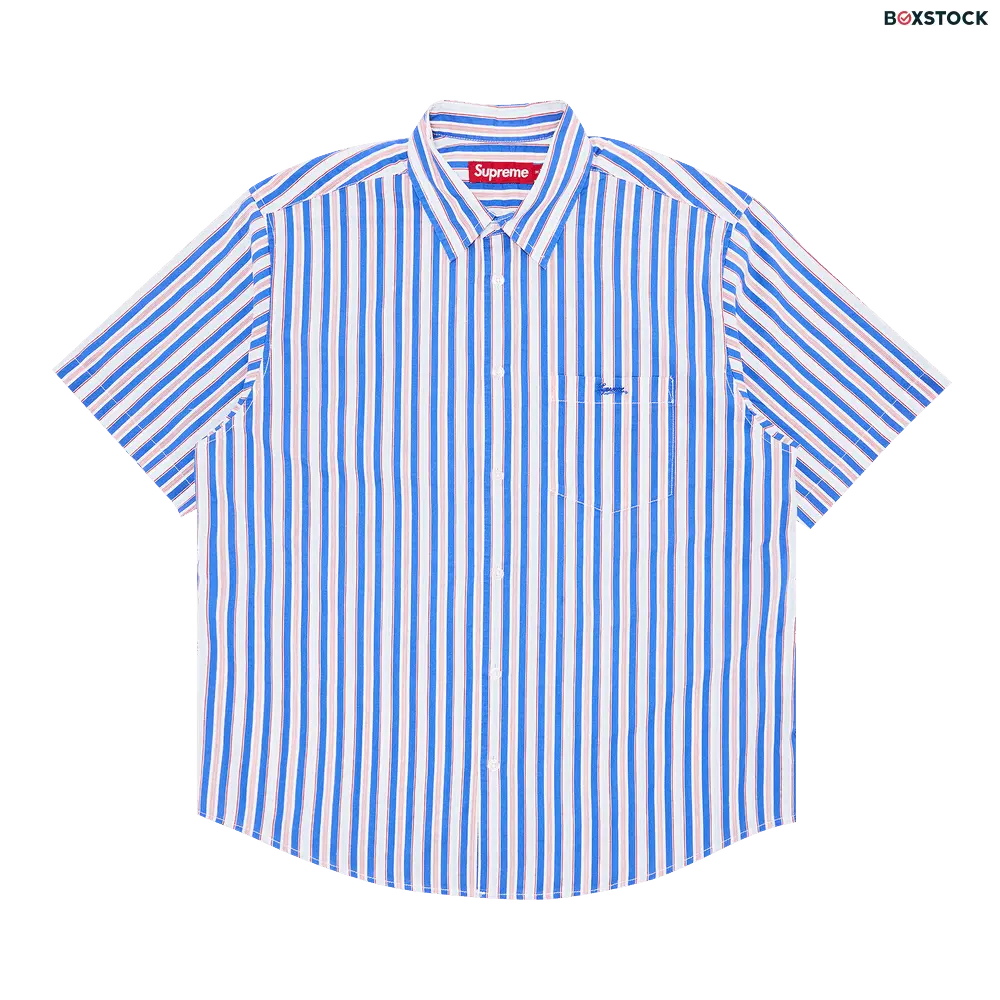 supreme Supreme Loose Fit Multi Stripe Short-Sleeve Shirt 'Blue' Spring/Summer 2024