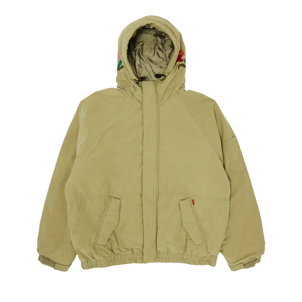 Supreme Needlepoint Hooded Jacket 'Olive' Green Fall/Winter 2023