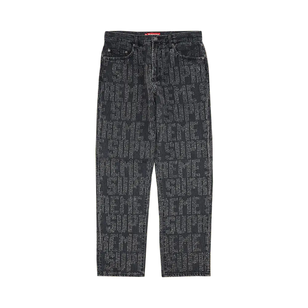 Supreme Needle Punch Regular Jean 'Washed Black' Fall/Winter 2023