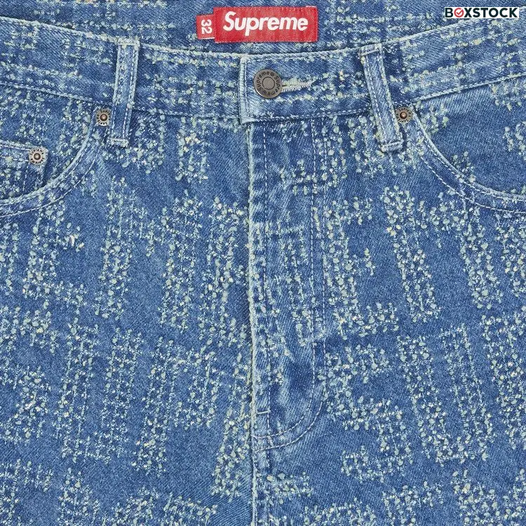 Supreme Needle Punch Regular Jean 'Washed Blue' Fall/Winter 2023