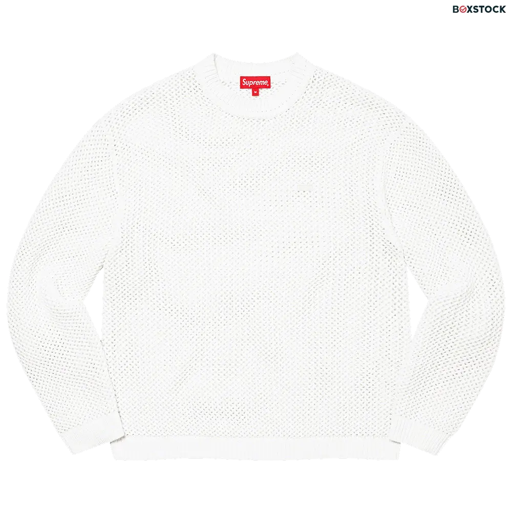 supreme Supreme Open Knit Smallbox Sweater 'White' Spring/Summer 2022