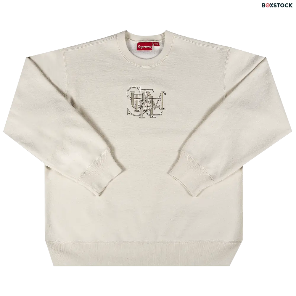 supreme Supreme Overlap Crewneck 'Natural' Cream Spring/Summer 2022