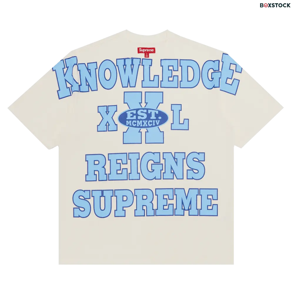 supreme Supreme Overprint Knowledge Short-Sleeve Top 'Cream' Spring/Summer 2024