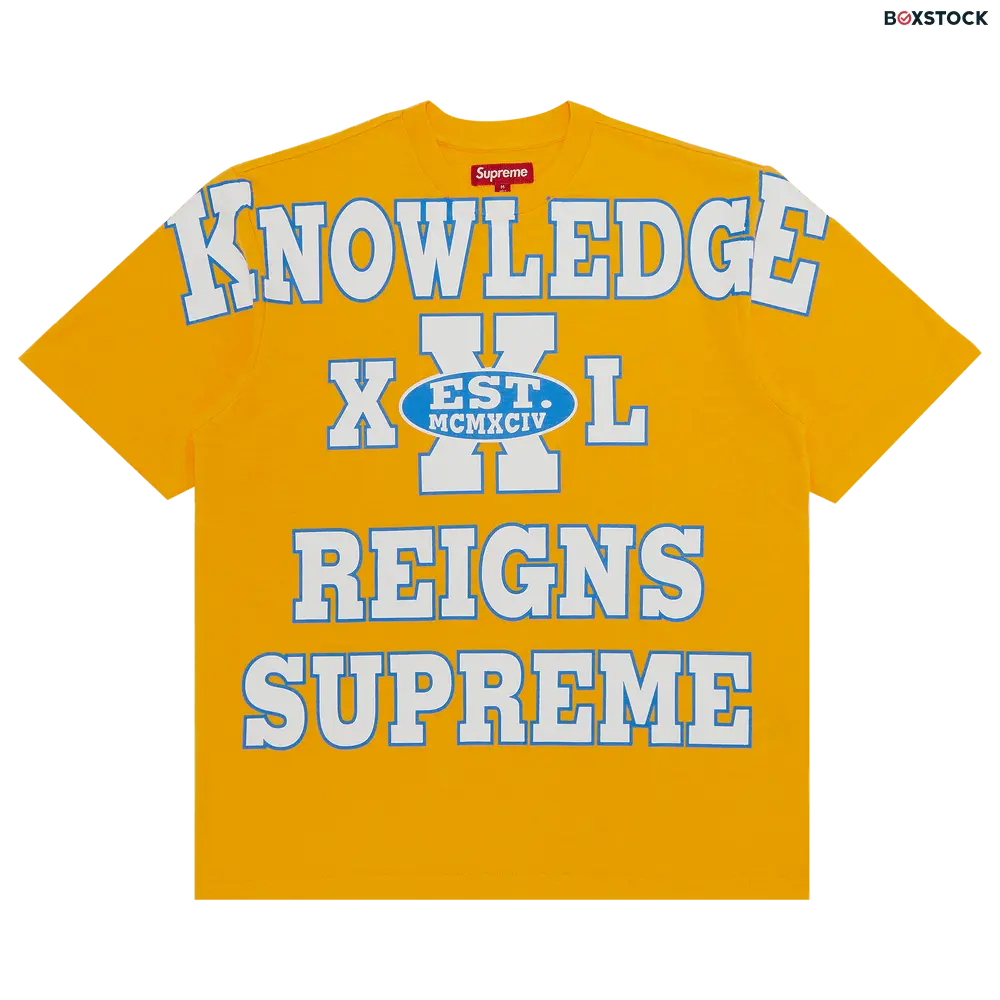 supreme Supreme Overprint Knowledge Short-Sleeve Top 'Gold' Spring/Summer 2024