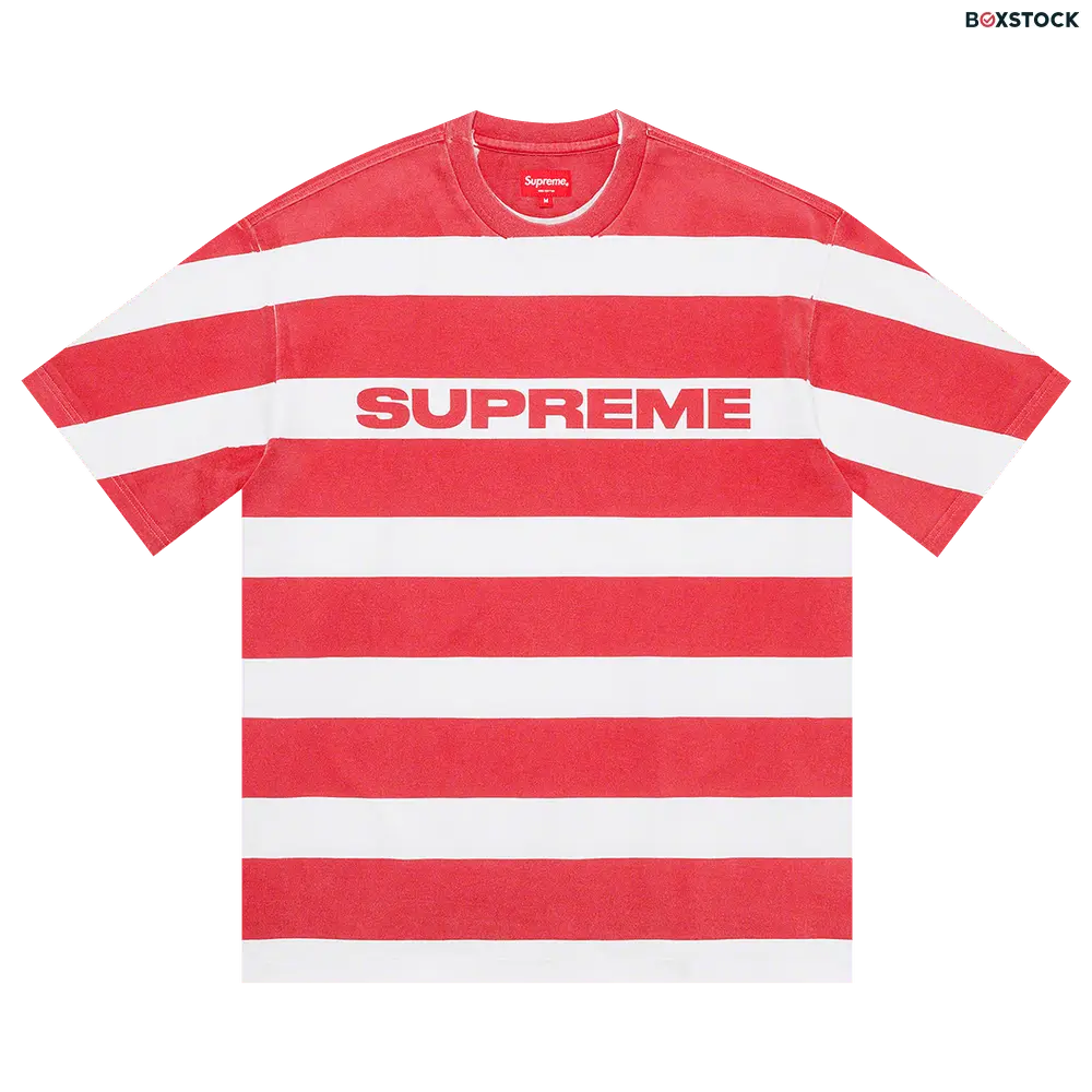 supreme Supreme Printed Stripe Short-Sleeve Top 'Red' Spring/Summer 2021