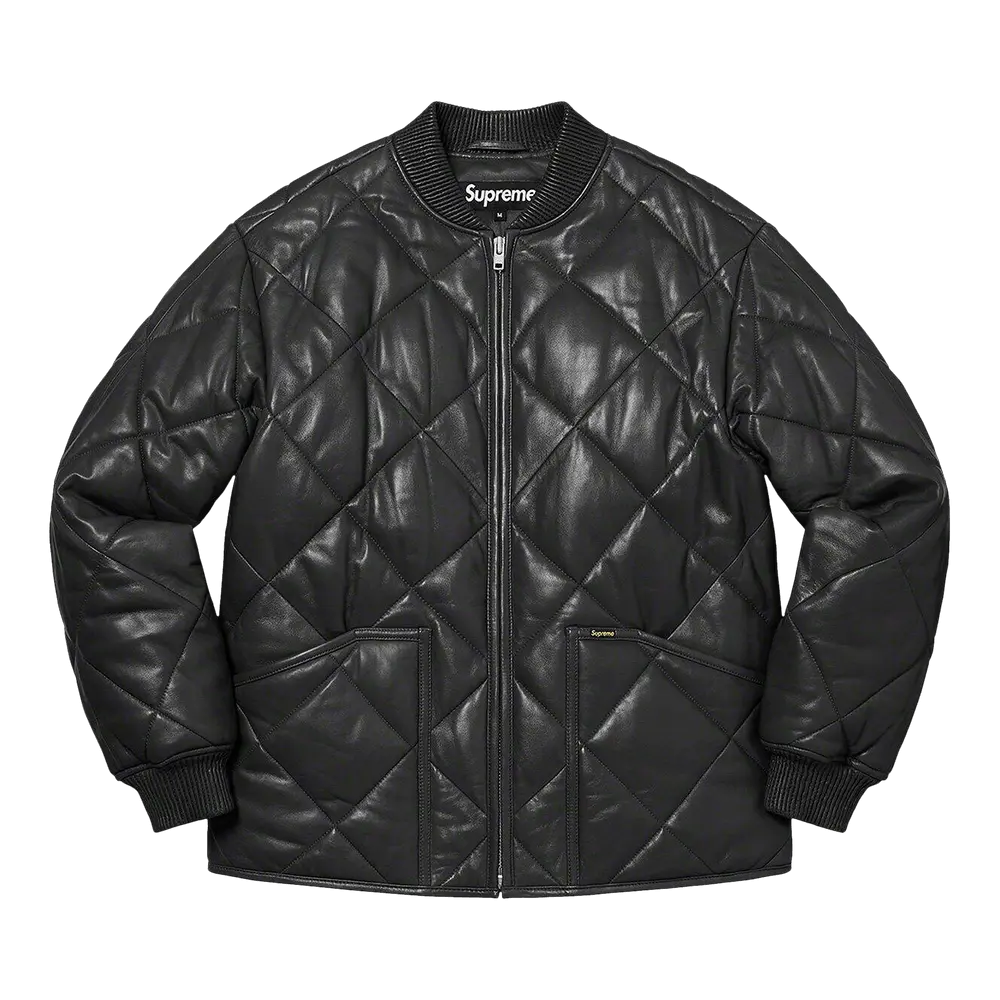 Supreme Quilted Leather Work Jacket 'Black' Fall/Winter 2022