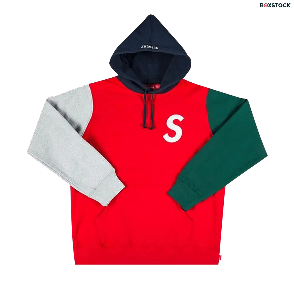 supreme Supreme S Logo Colorblocked Hooded Sweatshirt 'Red' Spring/Summer 2019