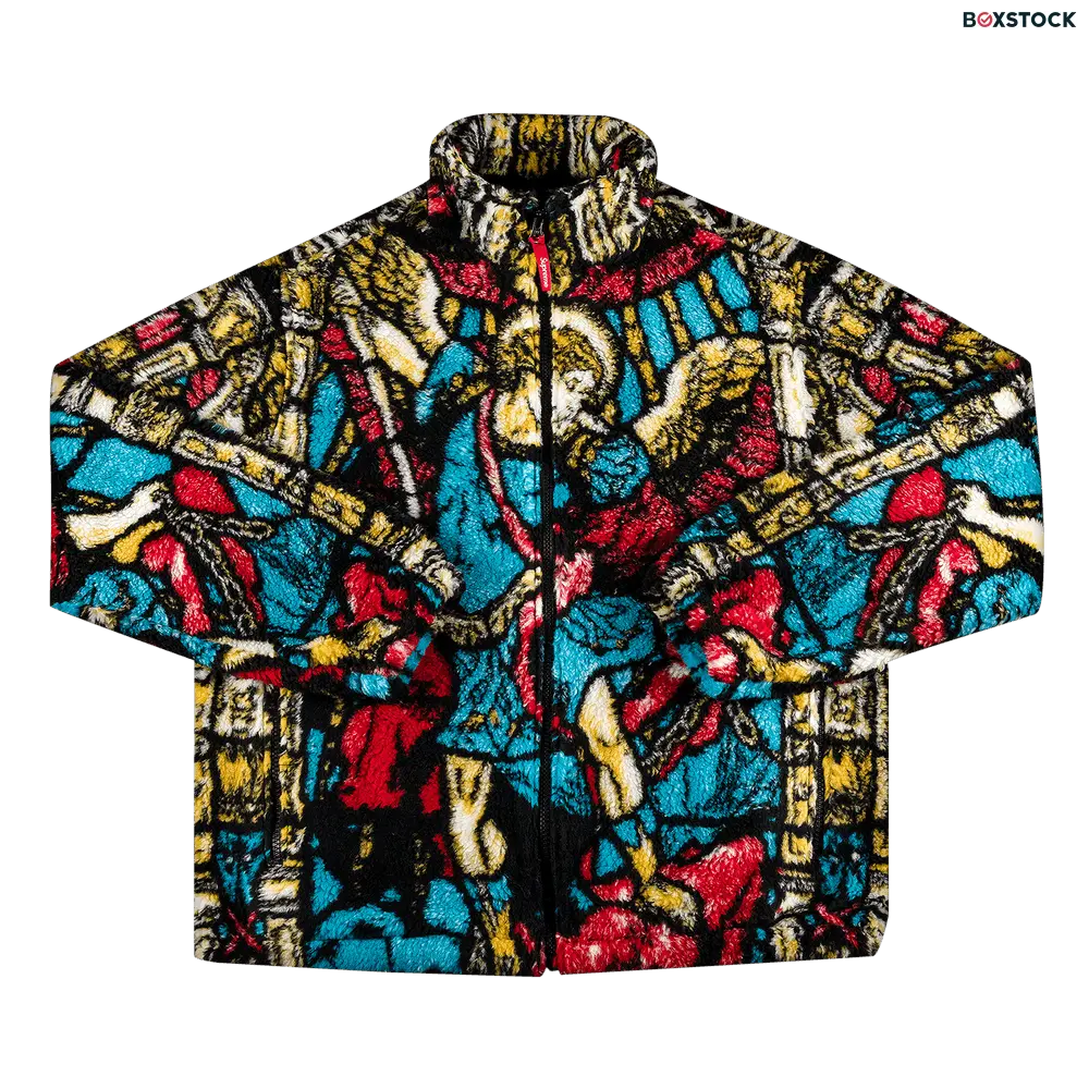 supreme Supreme Saint Michael Fleece Jacket 'White' Multi-Color Spring/Summer 2021
