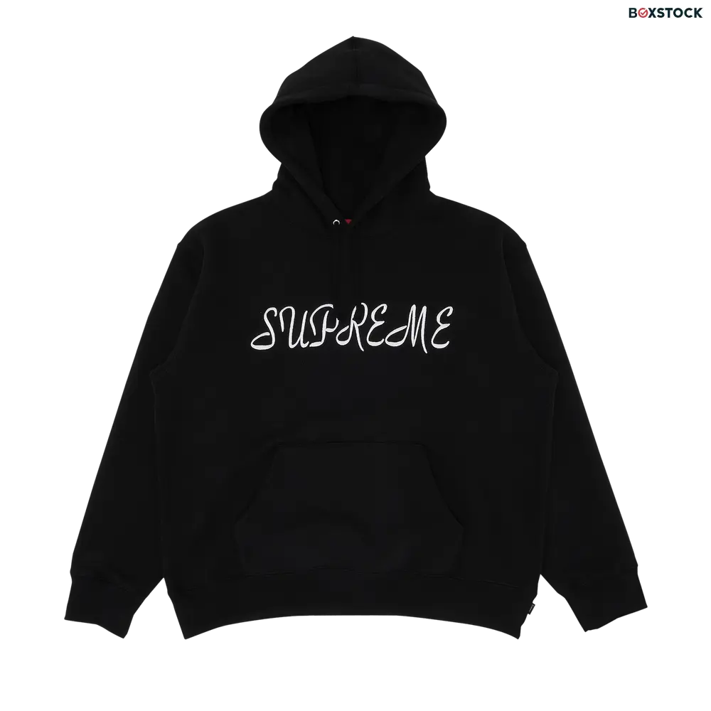 supreme Supreme Script Hooded Sweatshirt 'Black' Spring/Summer 2023
