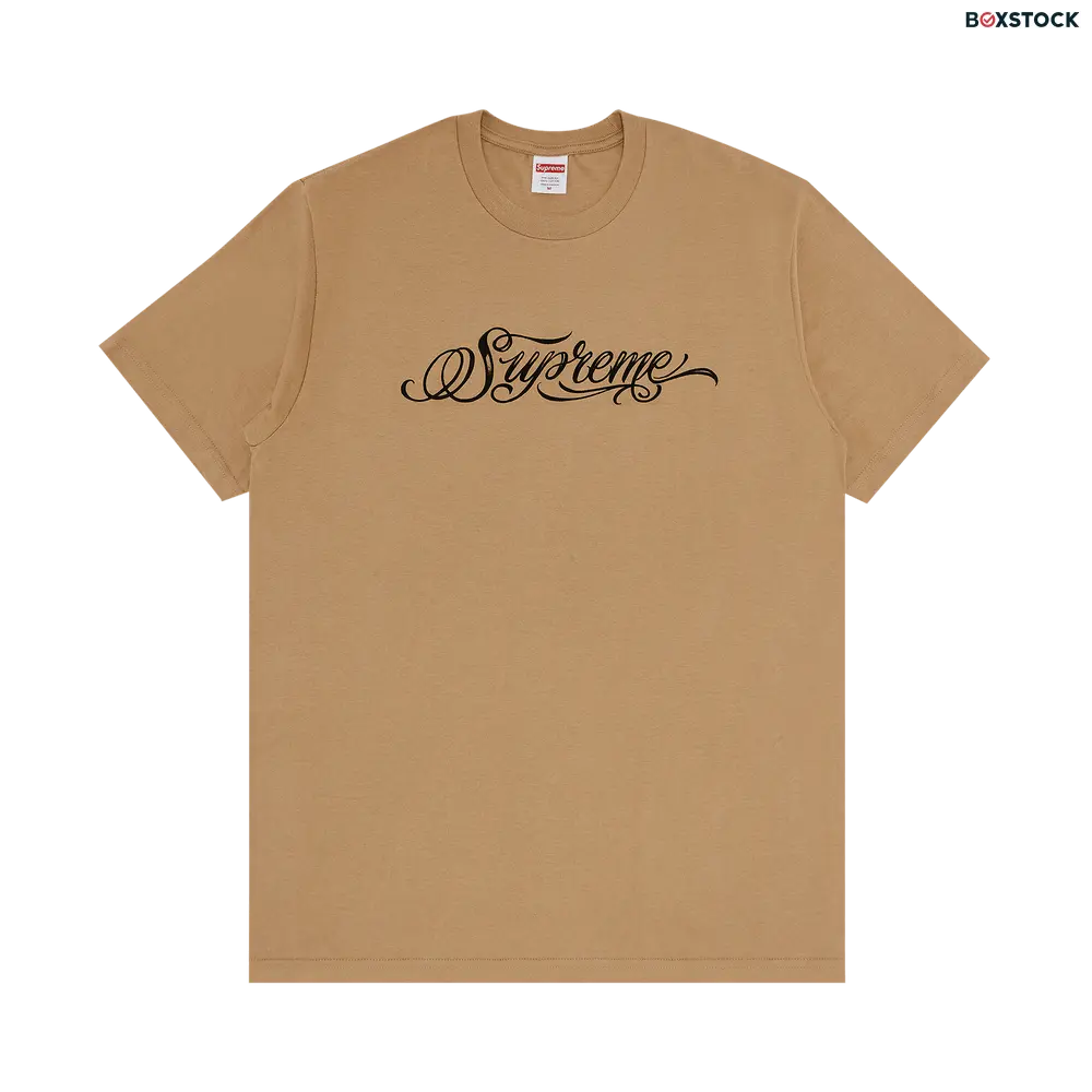 supreme Supreme Script Tee 'Khaki' Tan Fall/Winter 2024