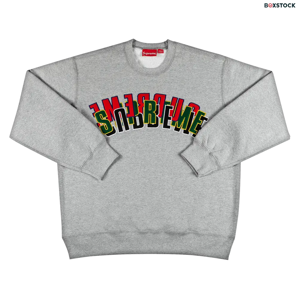 supreme Supreme Stacked Crewneck 'Heather Grey' Spring/Summer 2021