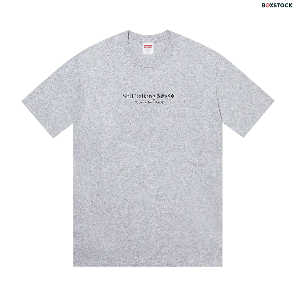 supreme Supreme Still Talking Tee 'Heather Grey' Spring/Summer 2022