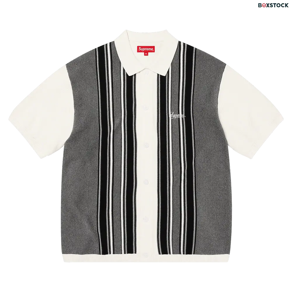 supreme Supreme Stripe Button Up Polo 'White' Spring/Summer 2022