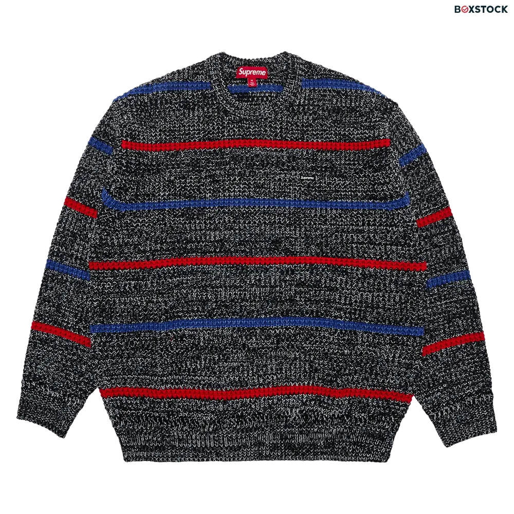 supreme Supreme Waffle Small Box Sweater 'Stripe M�lange' Multi-Color Fall/Winter 2024