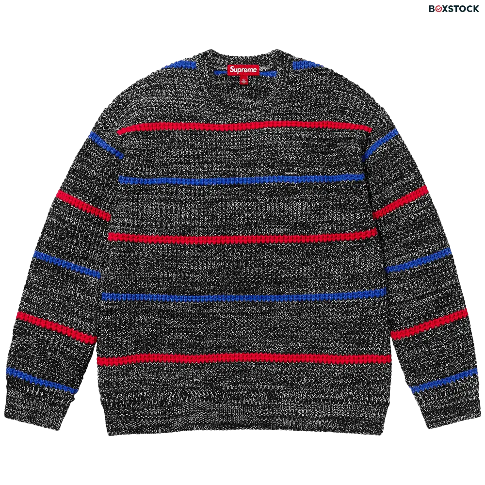 supreme Supreme Waffle Small Box Sweater 'Stripe Mélange' Multi-Color Fall/Winter 2024 FW24SK9-STRIPE-MELANGE
