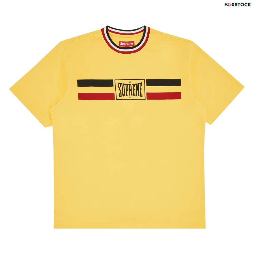 supreme Supreme Warm Up Stripe Short-Sleeve Top 'Yellow' Spring/Summer 2024