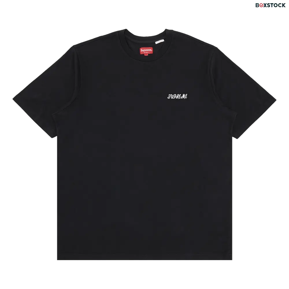 supreme Supreme Washed Script Short-Sleeve Top 'Black' Spring/Summer 2023